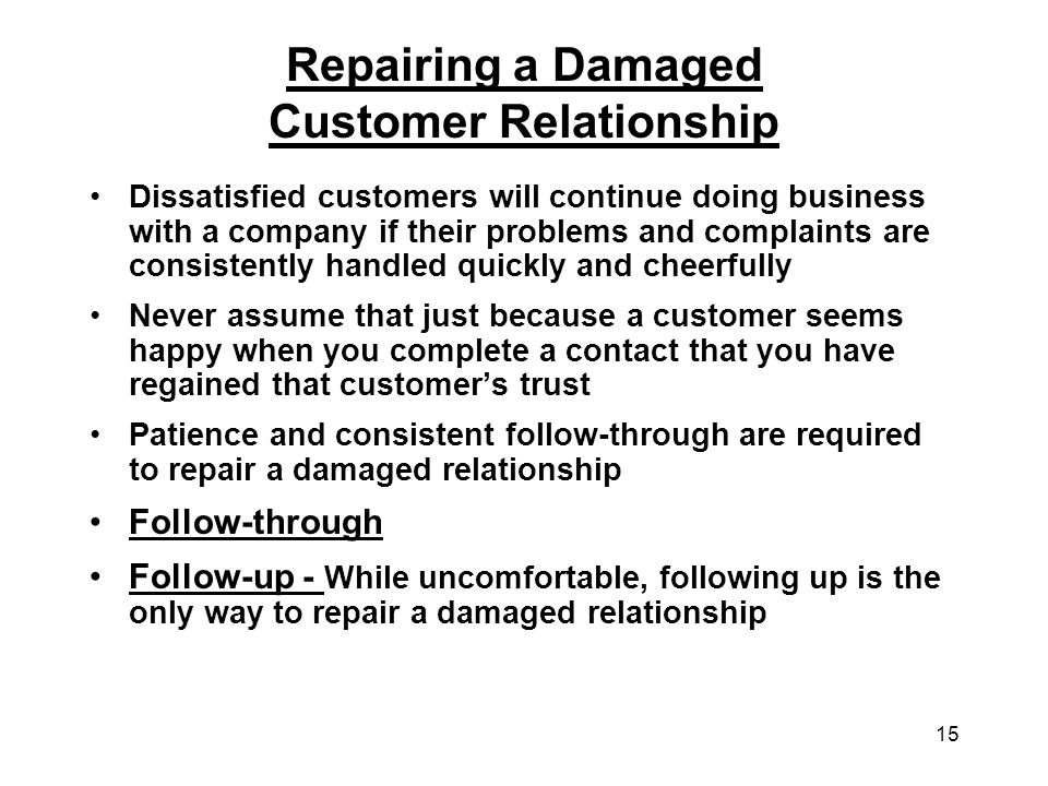 Repairing a Damaged Customer Relationship