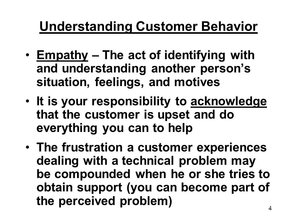 Understanding Customer Behavior