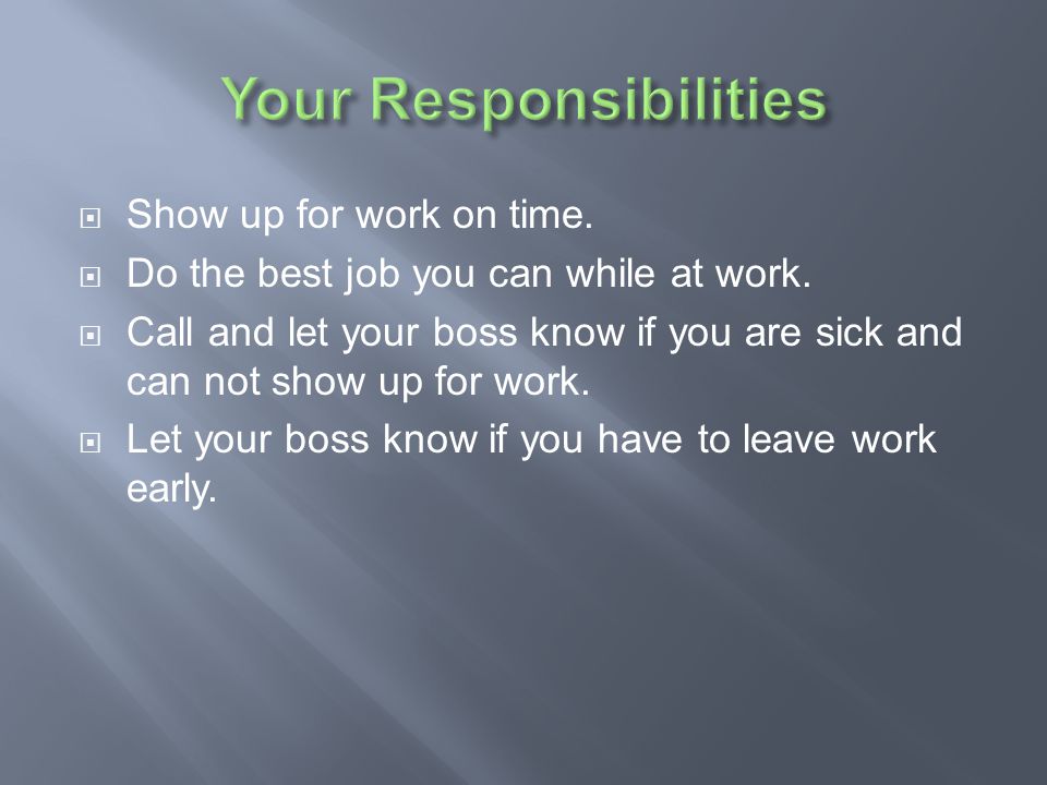 Your Responsibilities