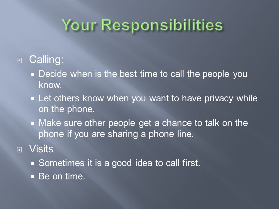 Your Responsibilities