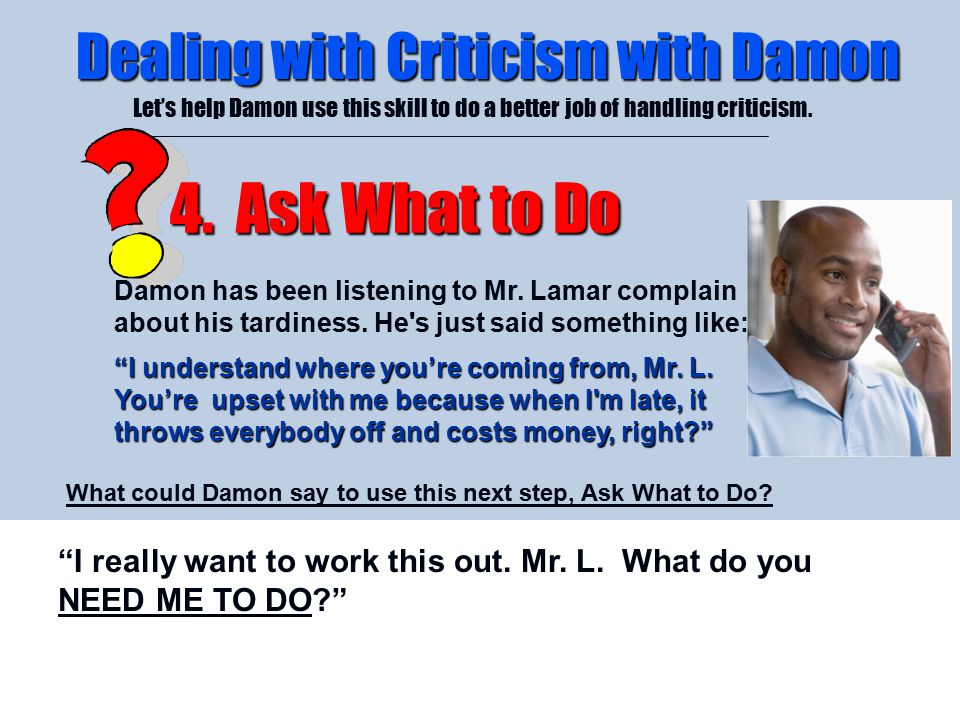 Dealing with Criticism with Damon