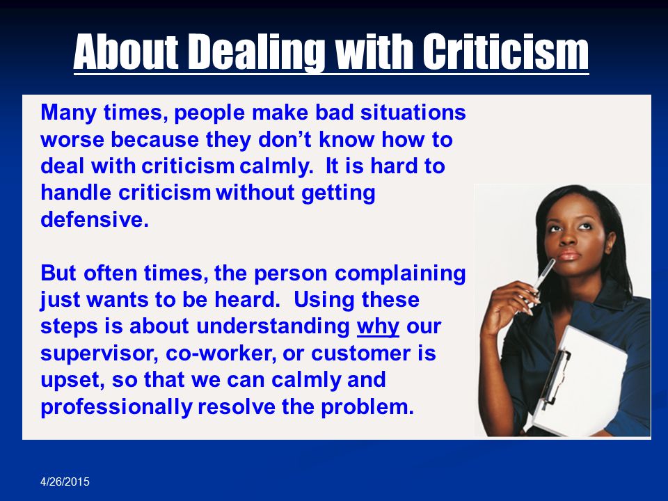 About Dealing with Criticism