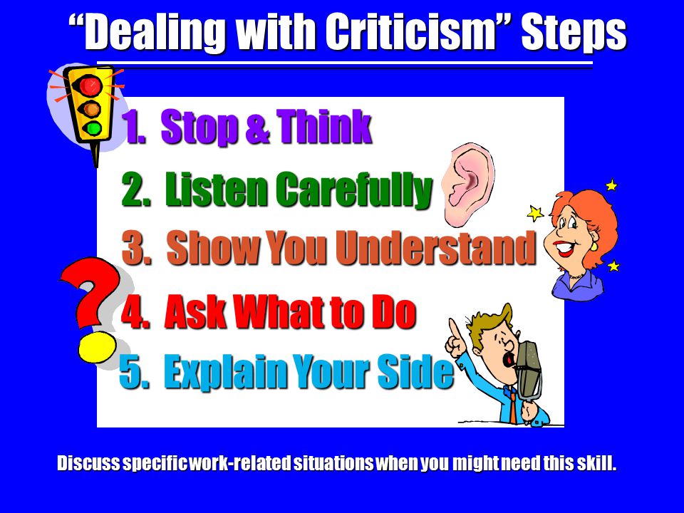 Dealing with Criticism Steps