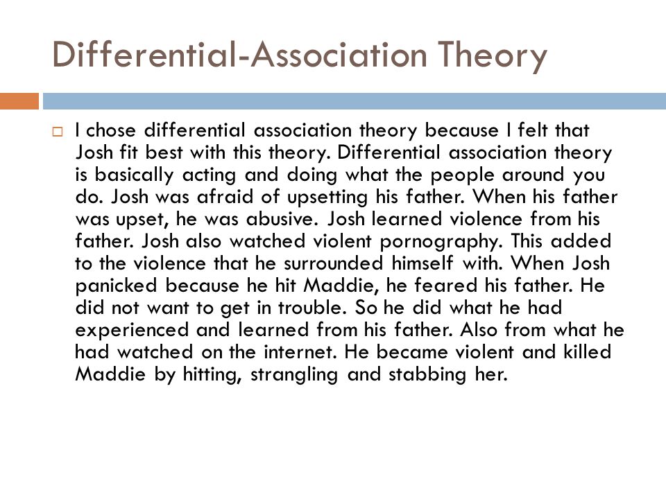 Differential-Association Theory