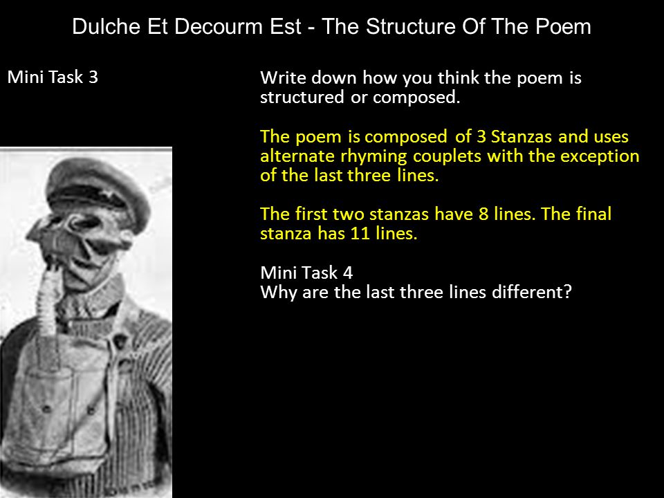 Dulche Et Decourm Est - The Structure Of The Poem