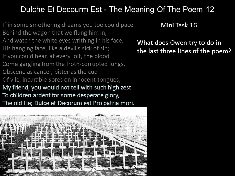 Dulche Et Decourm Est - The Meaning Of The Poem 12