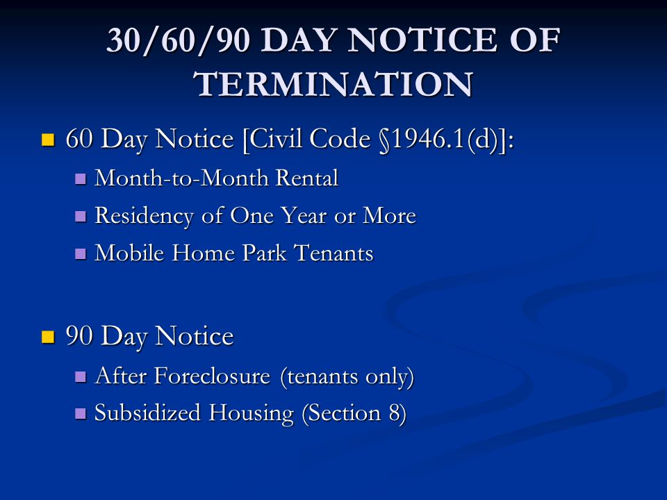 30/60/90 DAY NOTICE OF TERMINATION