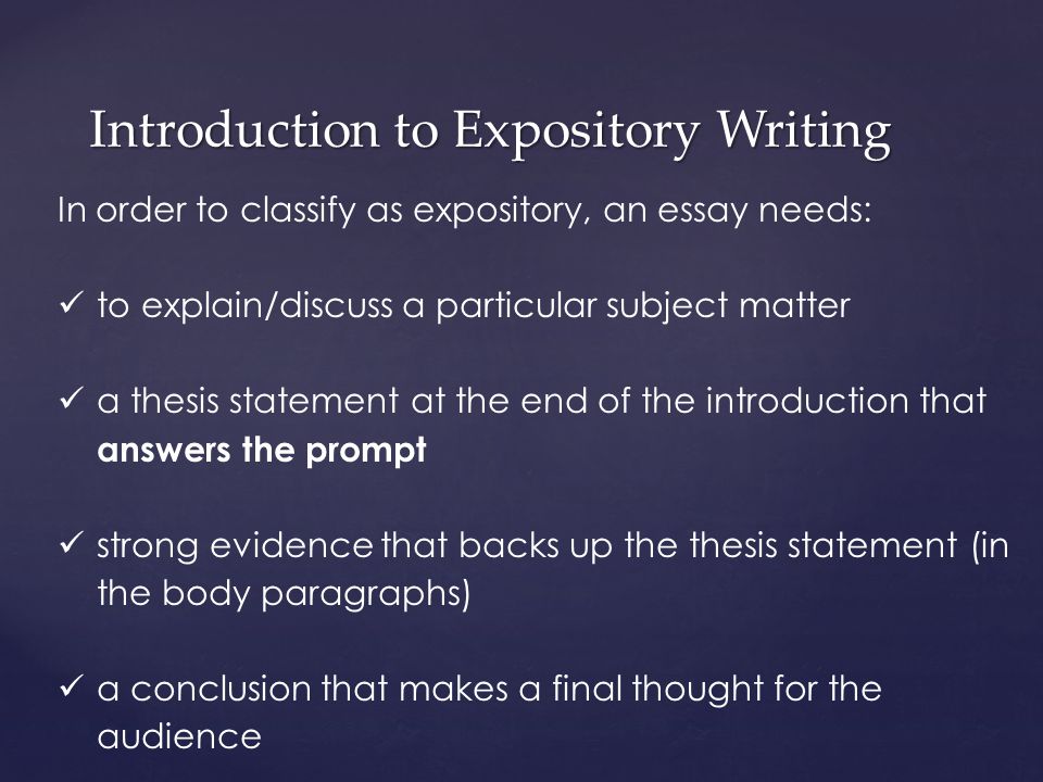 introduction to expository writing powerpoint