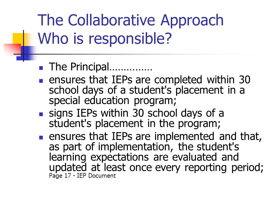 The Collaborative Approach Who is responsible