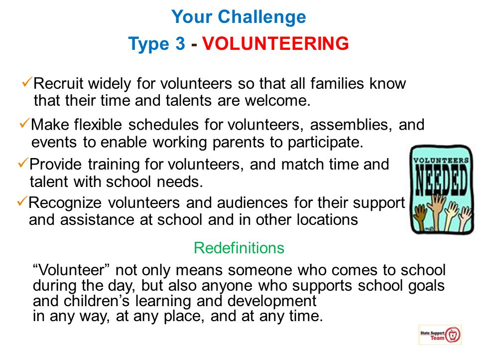 Your Challenge Type 3 - VOLUNTEERING