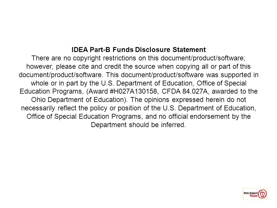 IDEA Part-B Funds Disclosure Statement