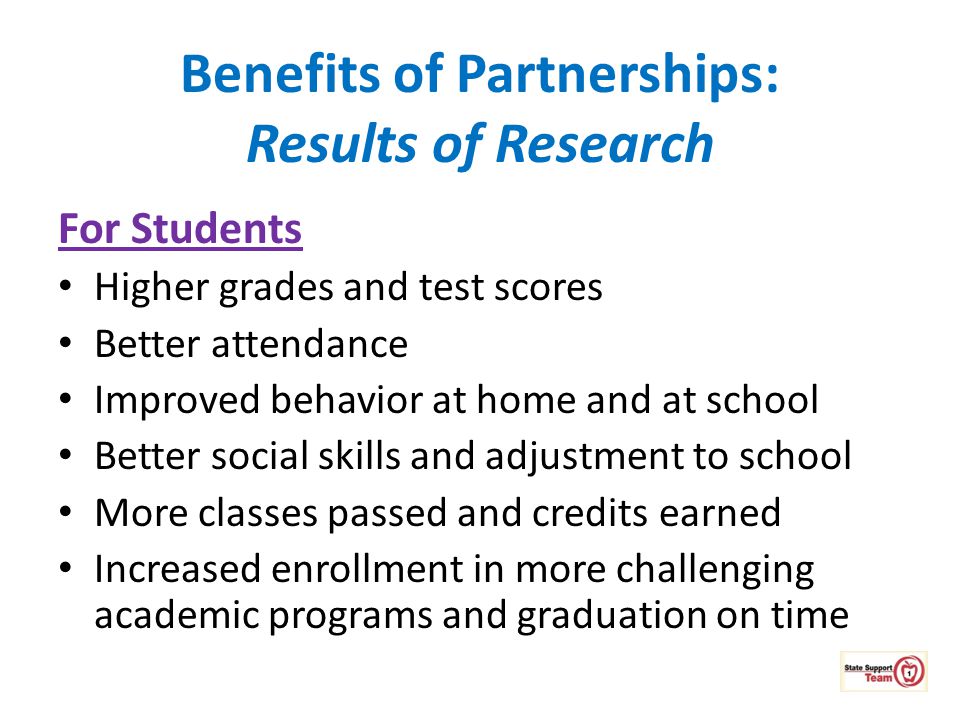Benefits of Partnerships: Results of Research