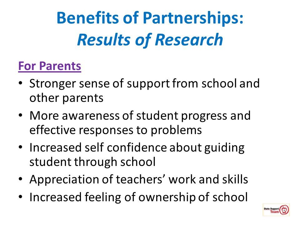 Benefits of Partnerships: Results of Research