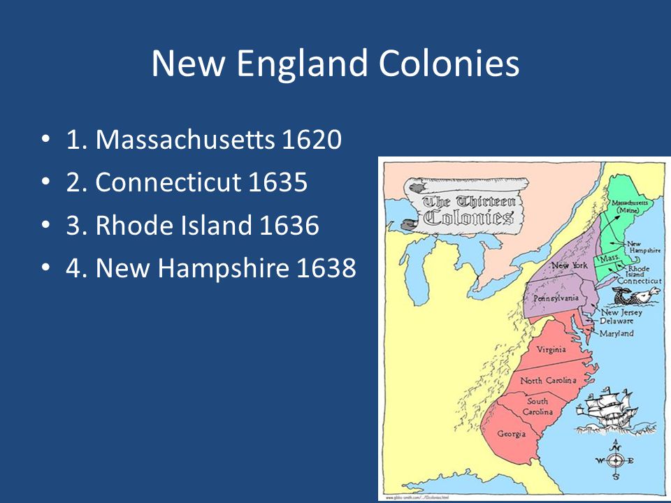 Exploration & Colonization Era New England Colonies Massachusetts, New  Hampshire, Connecticut, Rhode Island You establish a colony on the  coastline of. - ppt download