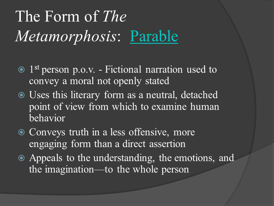 the metamorphosis literary analysis