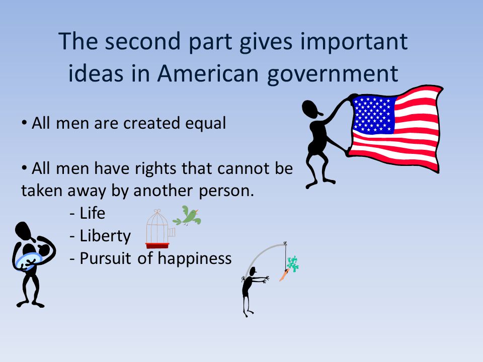 The second part gives important ideas in American government