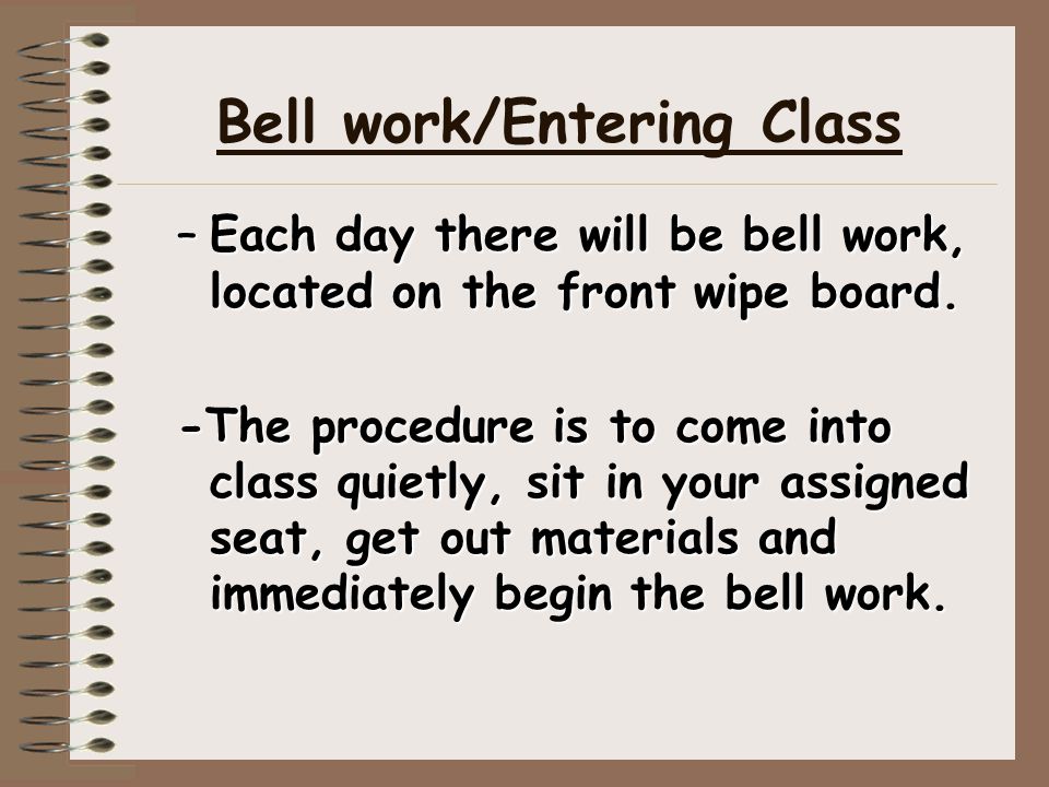 Bell work/Entering Class