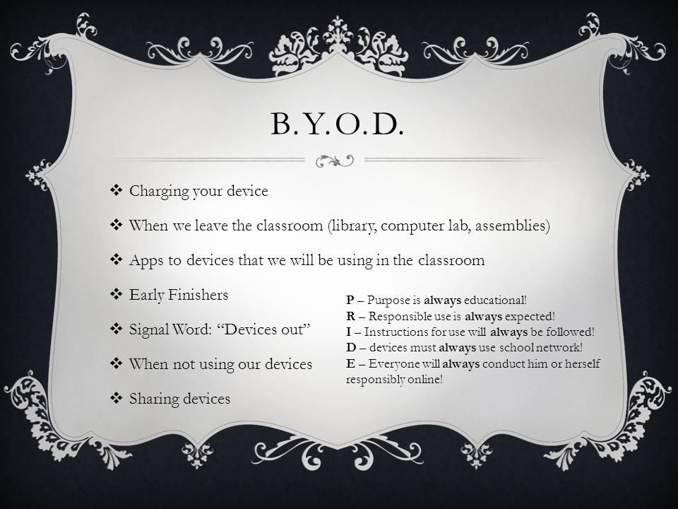 B.Y.O.D. Charging your device