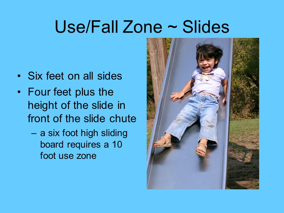 Use/Fall Zone ~ Slides Six feet on all sides