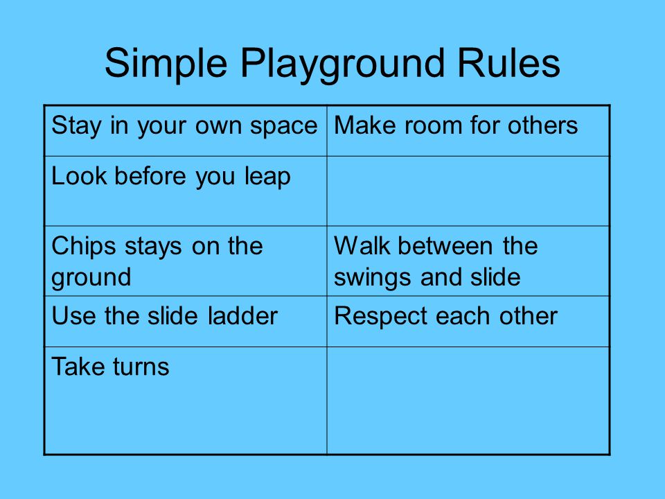 Simple Playground Rules