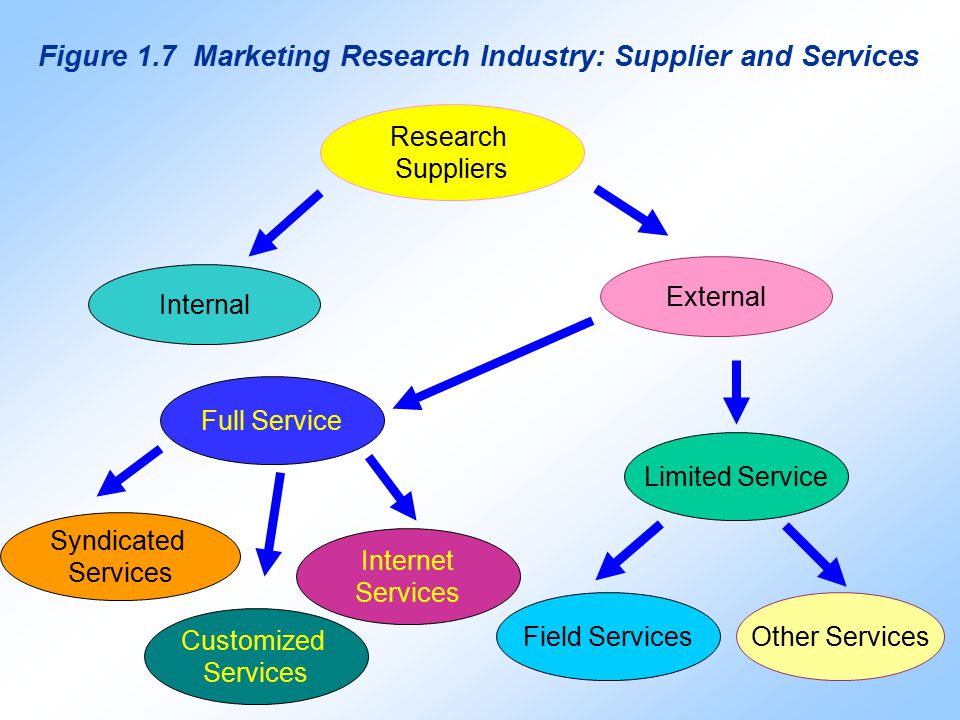 Figure 1.7 Marketing Research Industry: Supplier and Services