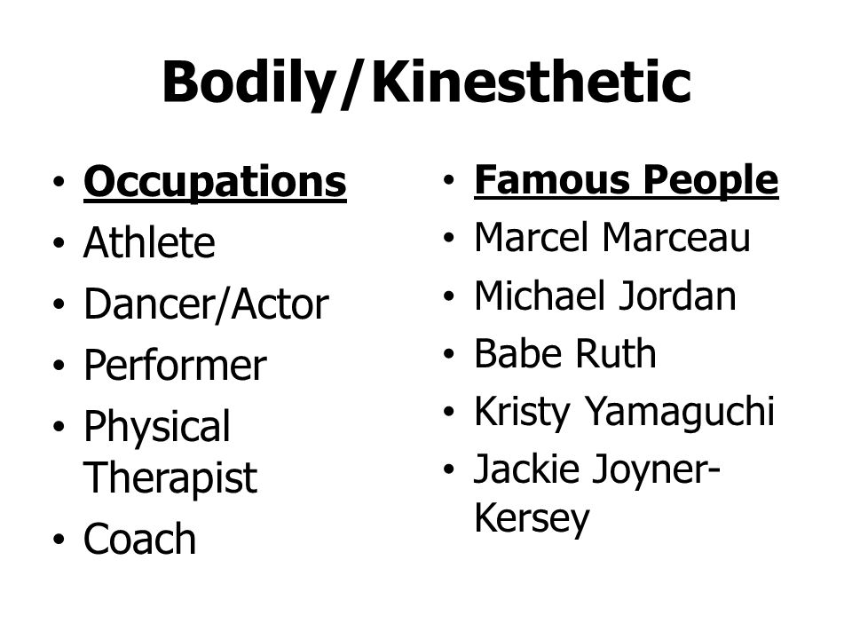 bodily kinesthetic intelligence famous person
