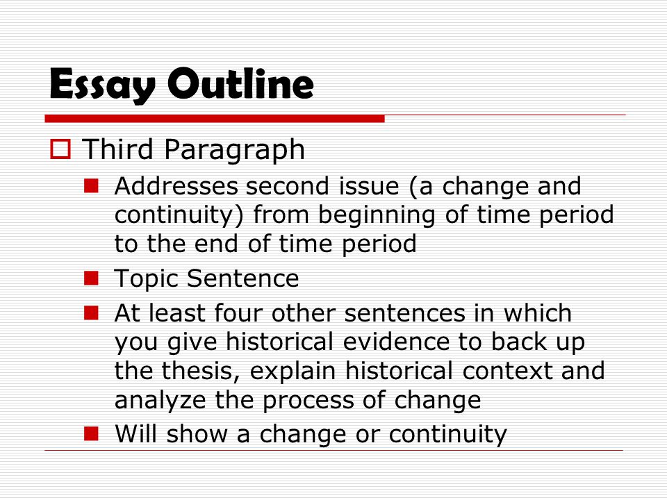 Essay Outline Third Paragraph