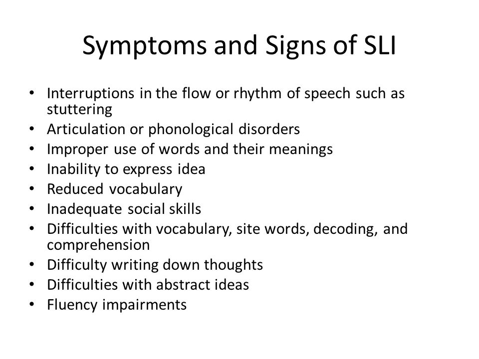 language disorder symptoms