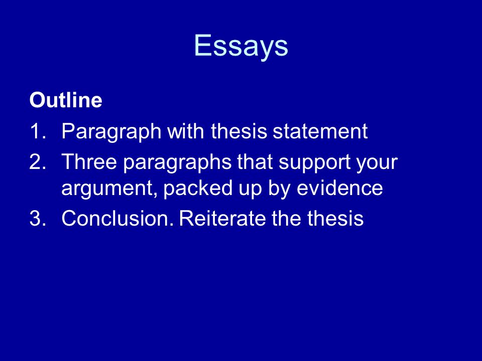 Essays Outline Paragraph with thesis statement