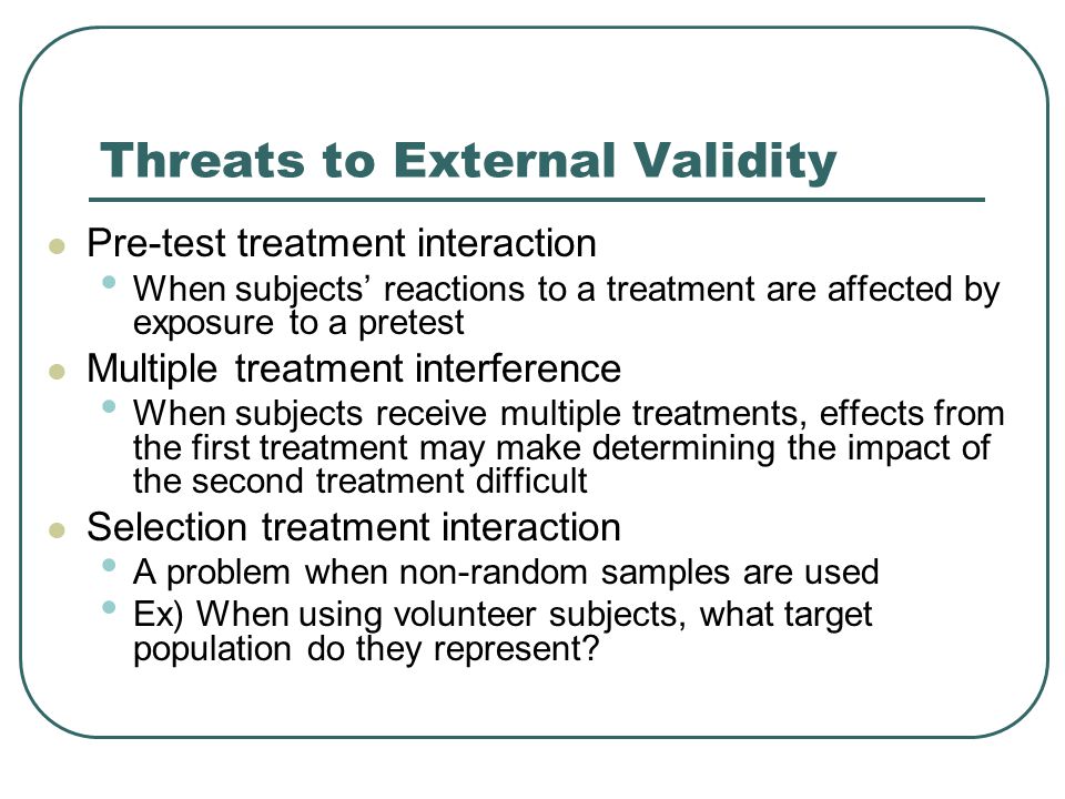 Threats to External Validity