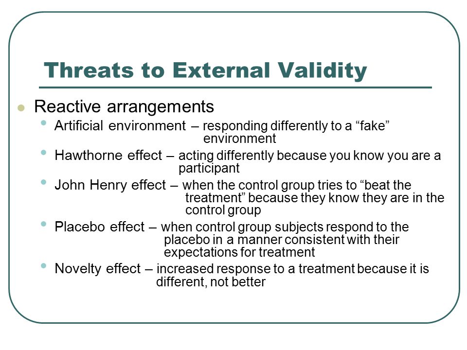 Threats to External Validity