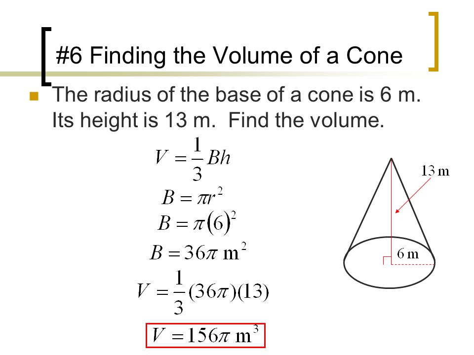 #6 Finding the Volume of a Cone