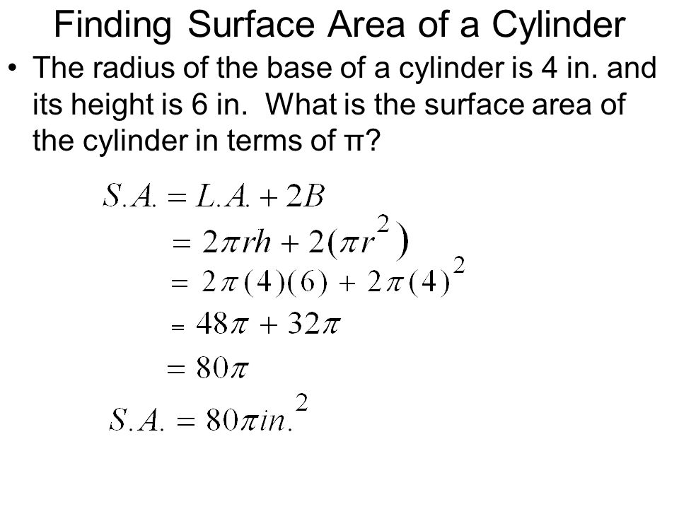 Finding Surface Area of a Cylinder