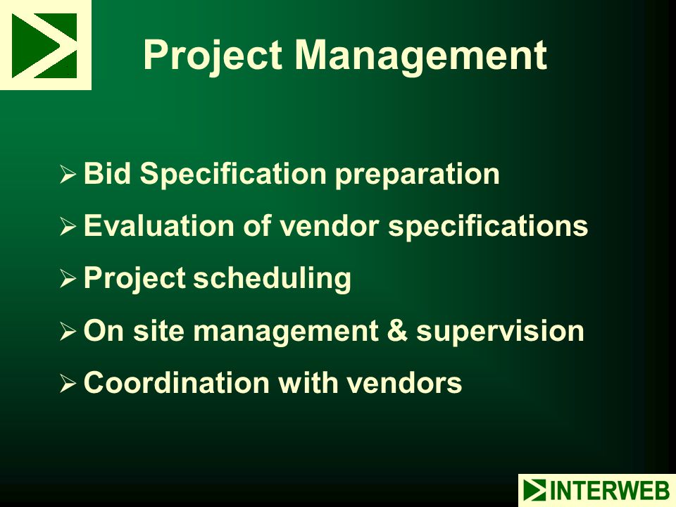 Project Management Bid Specification preparation