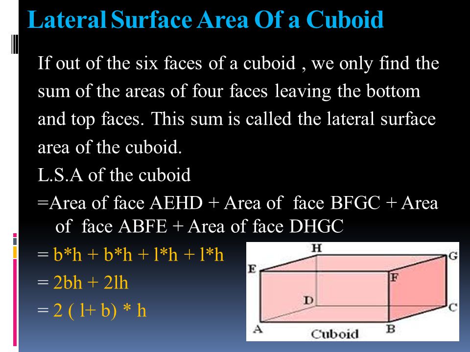 Lateral Surface Area Of a Cuboid