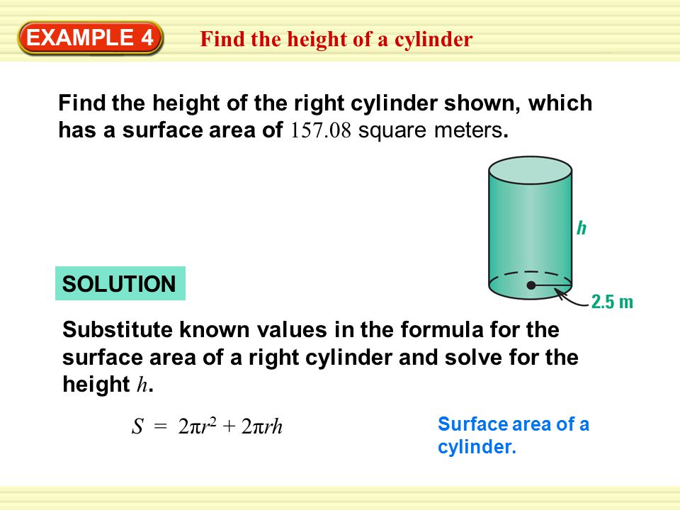 Find the height of a cylinder
