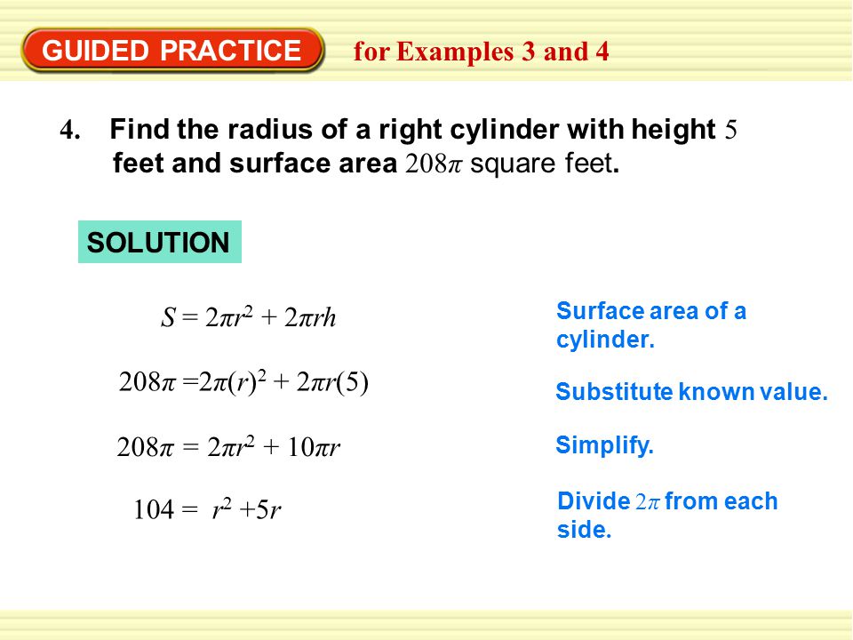 GUIDED PRACTICE for Examples 3 and 4
