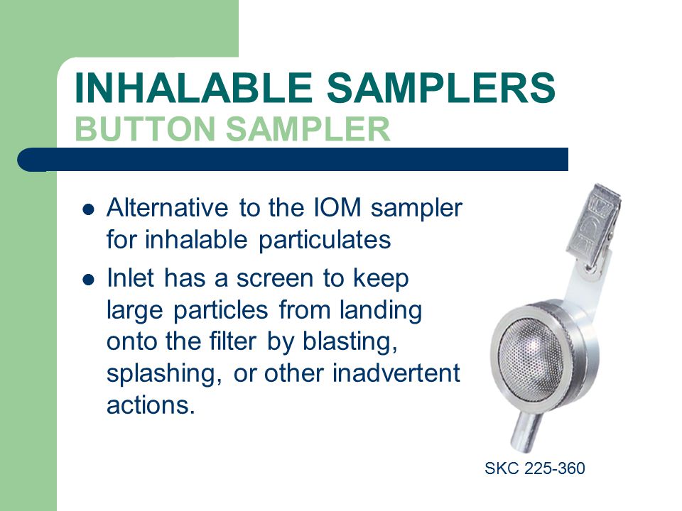 Button Sampler, for Inhalable PM Sampling  Order High-Quality Button  Sampler, for Inhalable PM Sampling Products at SKC, Inc.