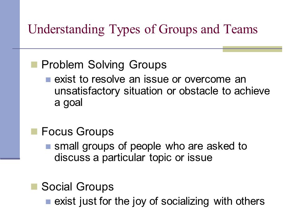Understanding Types of Groups and Teams