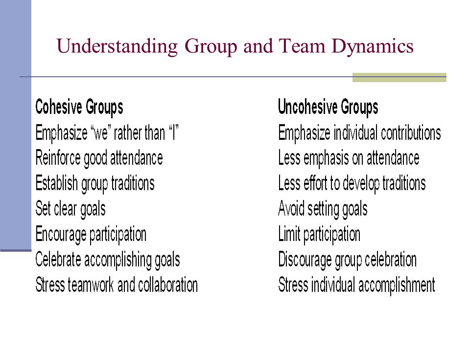 Understanding Group and Team Dynamics