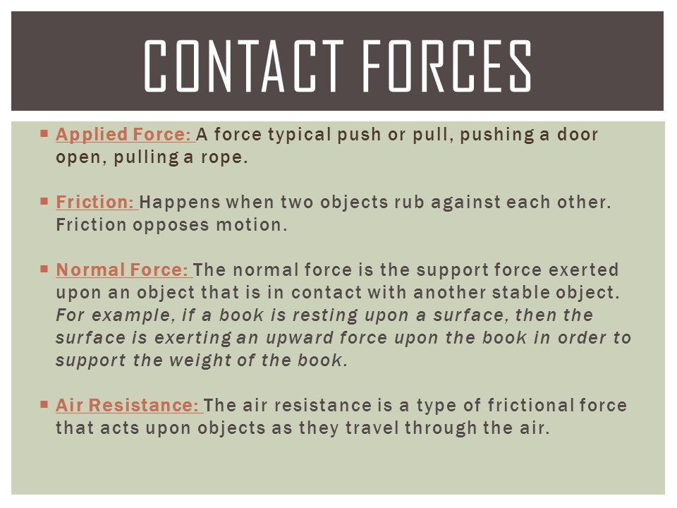 Example of contact force