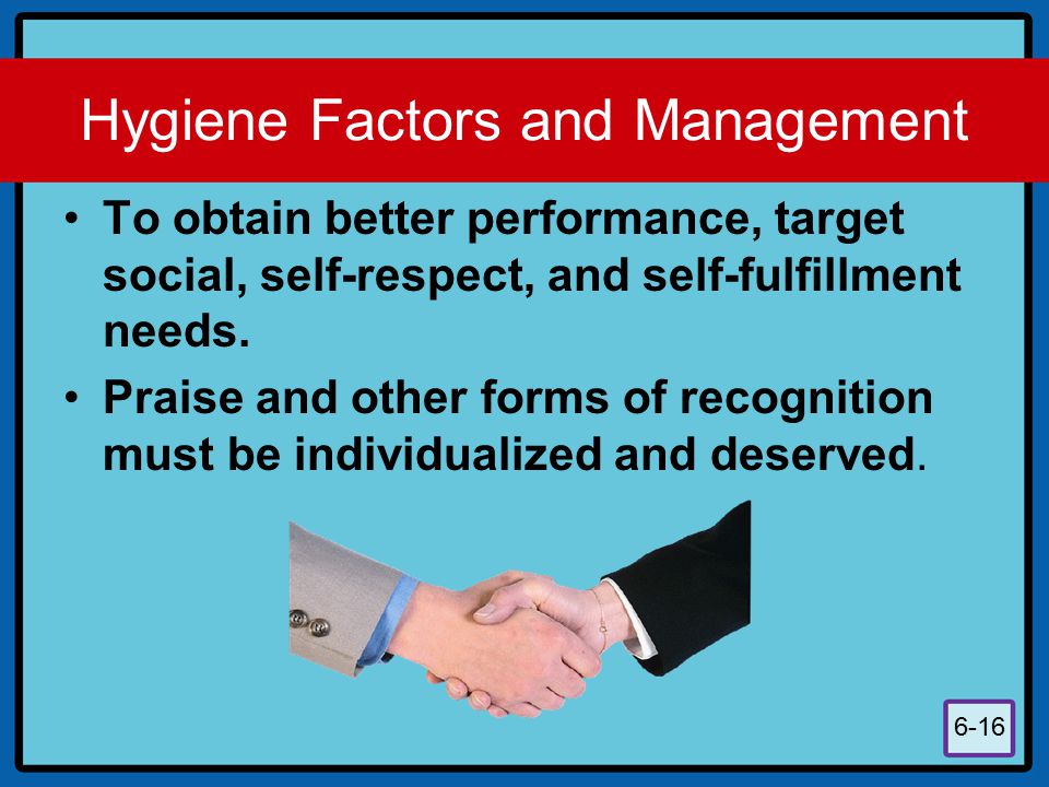 Hygiene Factors and Management