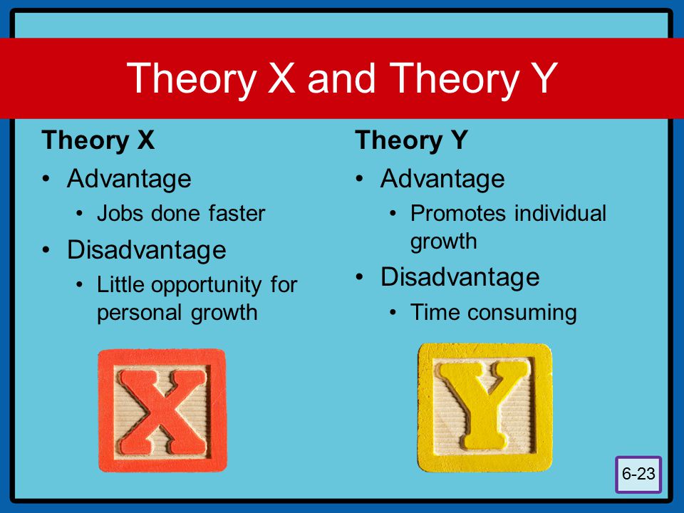 Theory X and Theory Y Theory X Advantage Disadvantage Theory Y