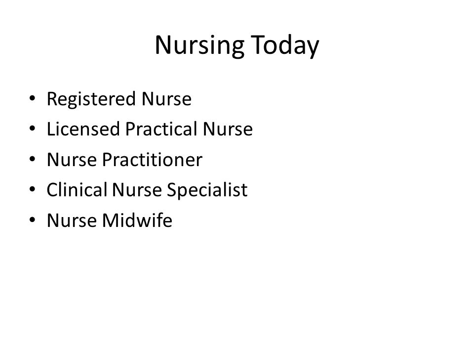 Nursing Today Registered Nurse Licensed Practical Nurse