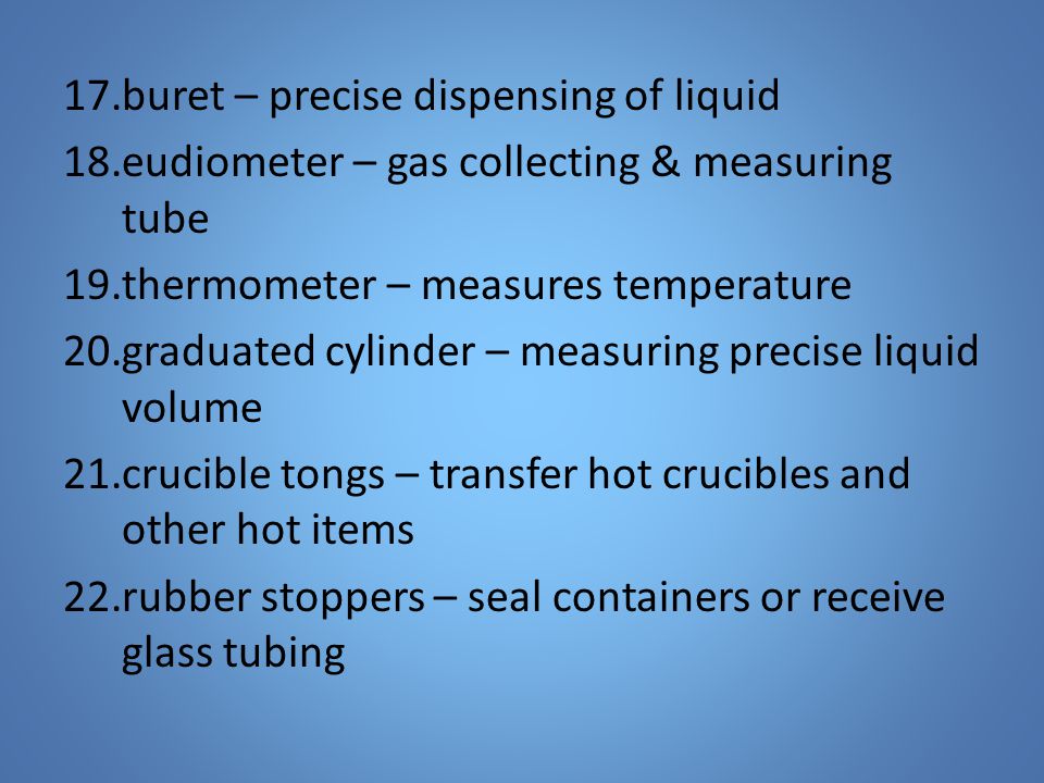 buret – precise dispensing of liquid