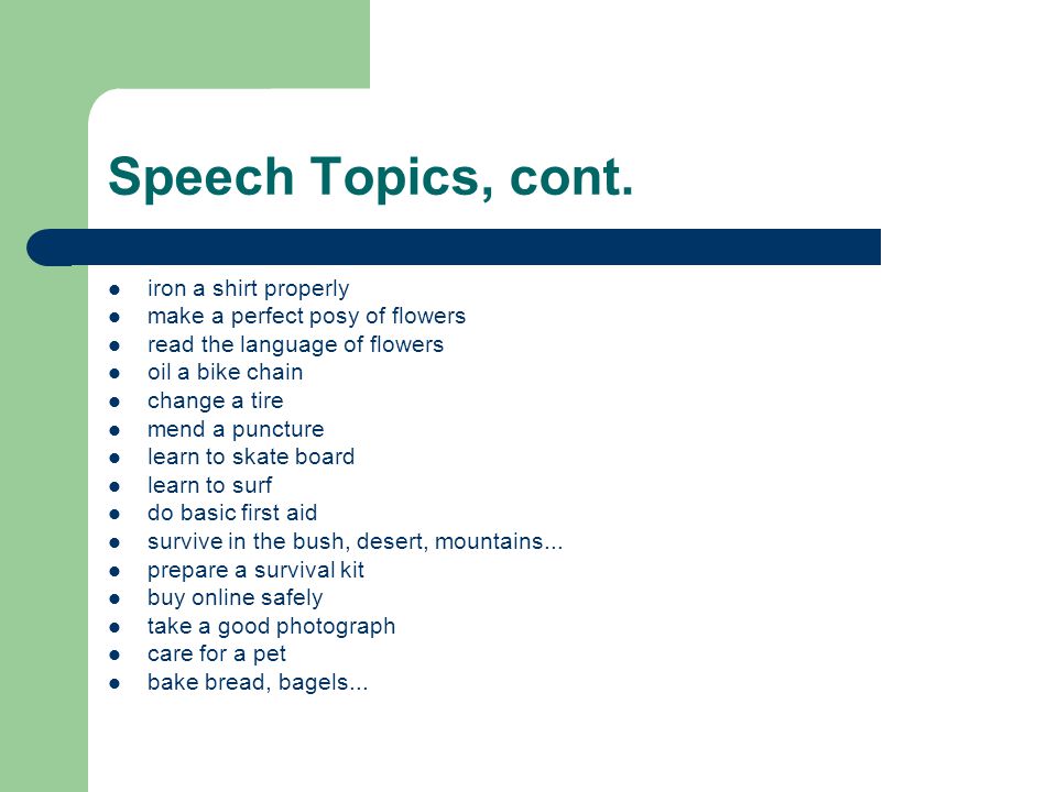good how to speech ideas