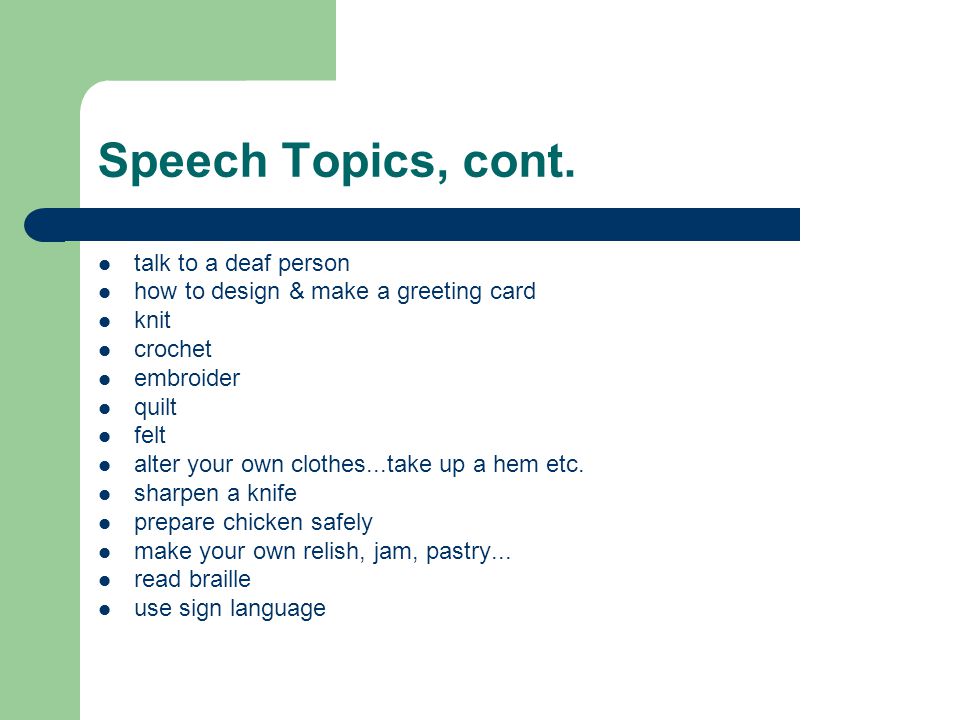 interesting topics to talk about in a speech