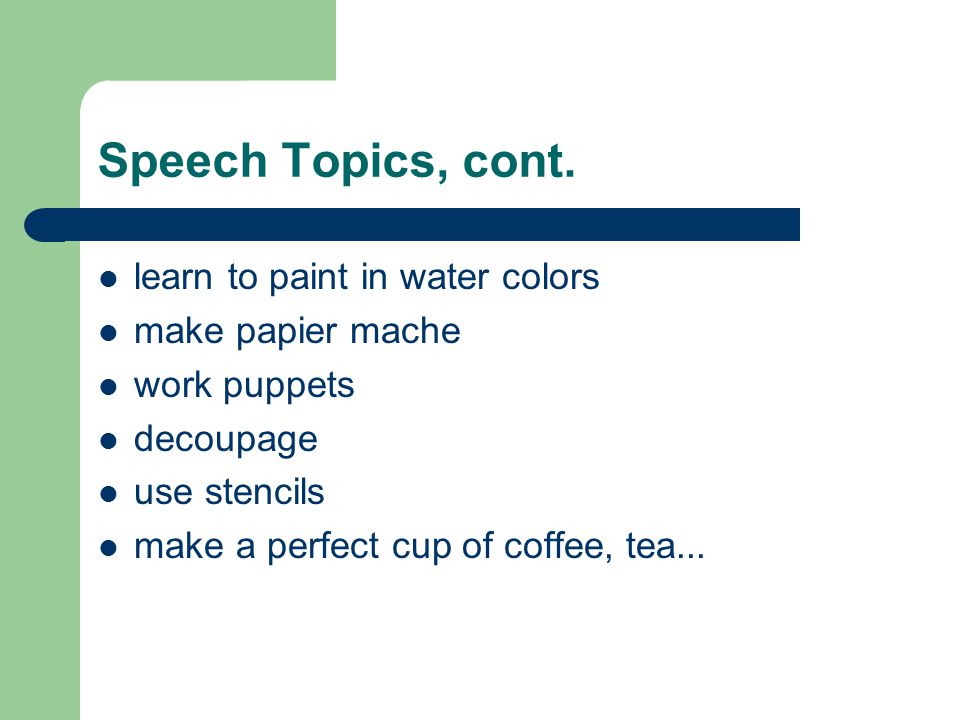 coffee speech topics