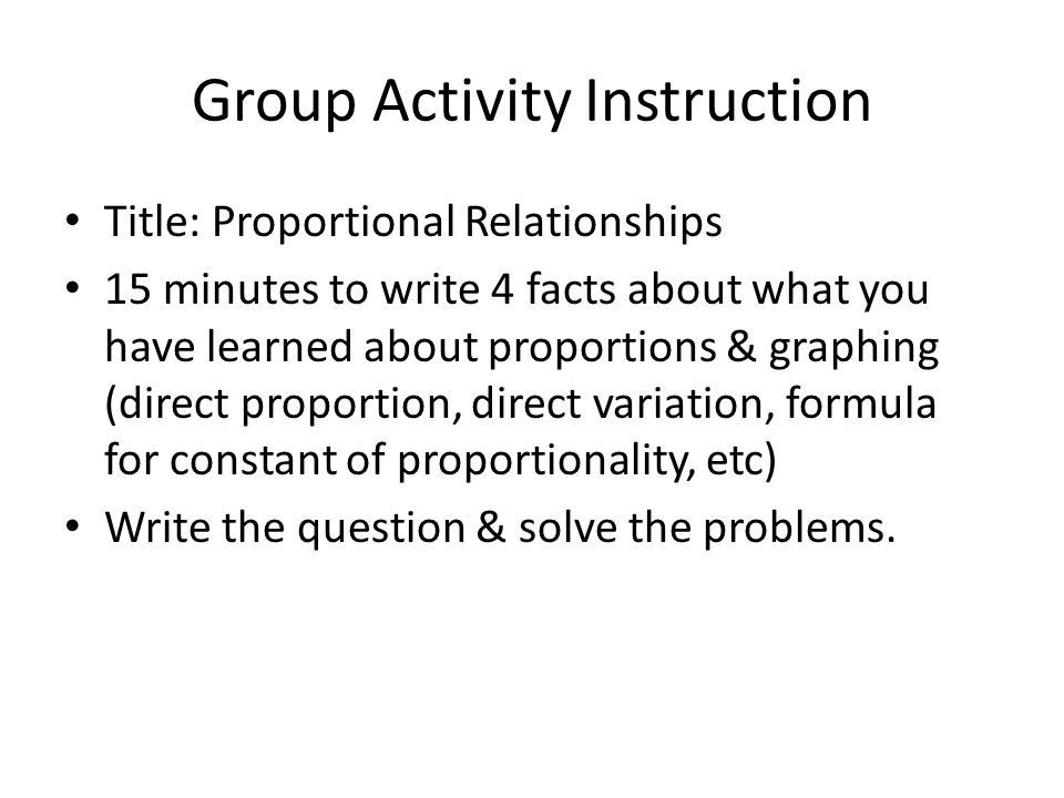 Group Activity Instruction