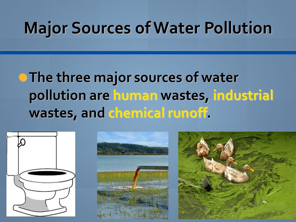 Major Sources of Water Pollution